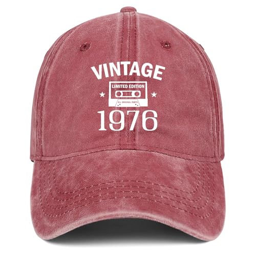 Image of 50th Birthday Gifts for Men Him Women Her 1976 Baseball Cap Hat | Vintage 1976 Baseball Cap Hat 50th Birthday Decorations for Women Men Her Him 50th Birthday Party Favors