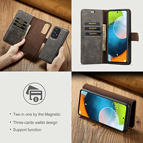 Étui Galaxy A53 5G en cuir véritable gris combinant élégance et protection - 3