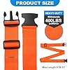Pwkauka 4 Pack Luggage Straps, Adjustable Travel Suitcase Belt Secure Lock Straps to Prevent Bursting, for Suitcases Briefcase & Travel Bags, Extends Life of Bag, 40''-78'' Length (Orange) #1