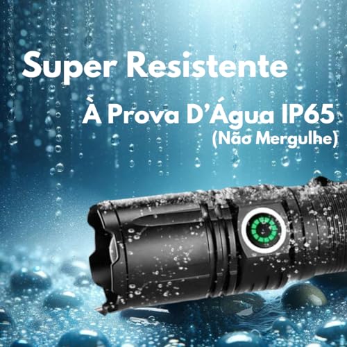 Lanterna Recarregável Tática Led P70 Mini Super Potente com Zoom para Trilhas Sitio Fazenda Vigilant