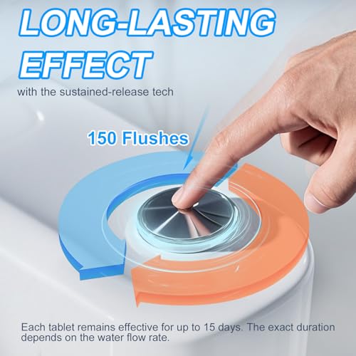 KIISIISO Toilet Bowl Cleaner Tablets 50 PACK, Automatic Bleach Toilet Tank Cleaners, Bathroom Long-Lasting Freshness, Slow-Releasing Powerful Deodorizing & Descaling - Thumbnail 3