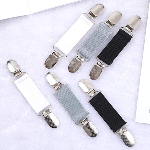 Image of Ruisita 12 Pieces Summer Fashion Dress Clips Stainless Steel Elastic Short-Sleeve Shirts Clip Garments Glove Clips