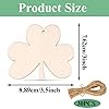 30 Pcs Wooden Shamrock Ornaments,3.5" Unfinished St. Patrick's Day Wood Shamrock Cutouts for Crafts,Blank Hanging Wooden Clover Ornaments with Twine for Irish Saint Patrick's Party Supplies Home #1