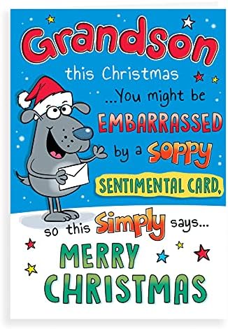 Regal Publishing Humour Christmas Card Grandson - 9 x 6 inches C85414