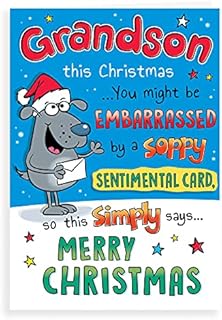 Regal Publishing Humour Christmas Card Grandson - 9 x 6 inches C85414