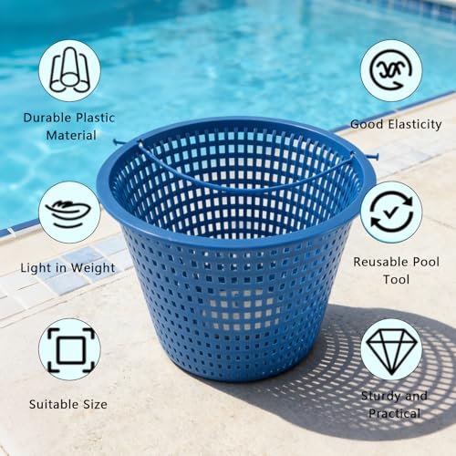 Cestello Skimmer Piscina Rotondo Con Manico - Ricambio Universale Per Filtro Piscina - 178x128x122 Mm - 2