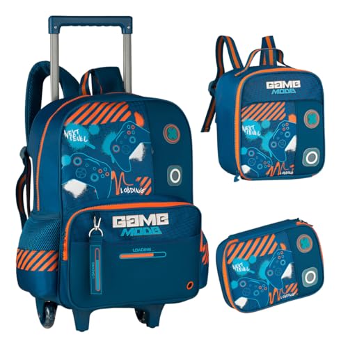 Kit Mochila Escolar de Carrinho Game Com Lancheira e Estojo Box Video Game Clio Style