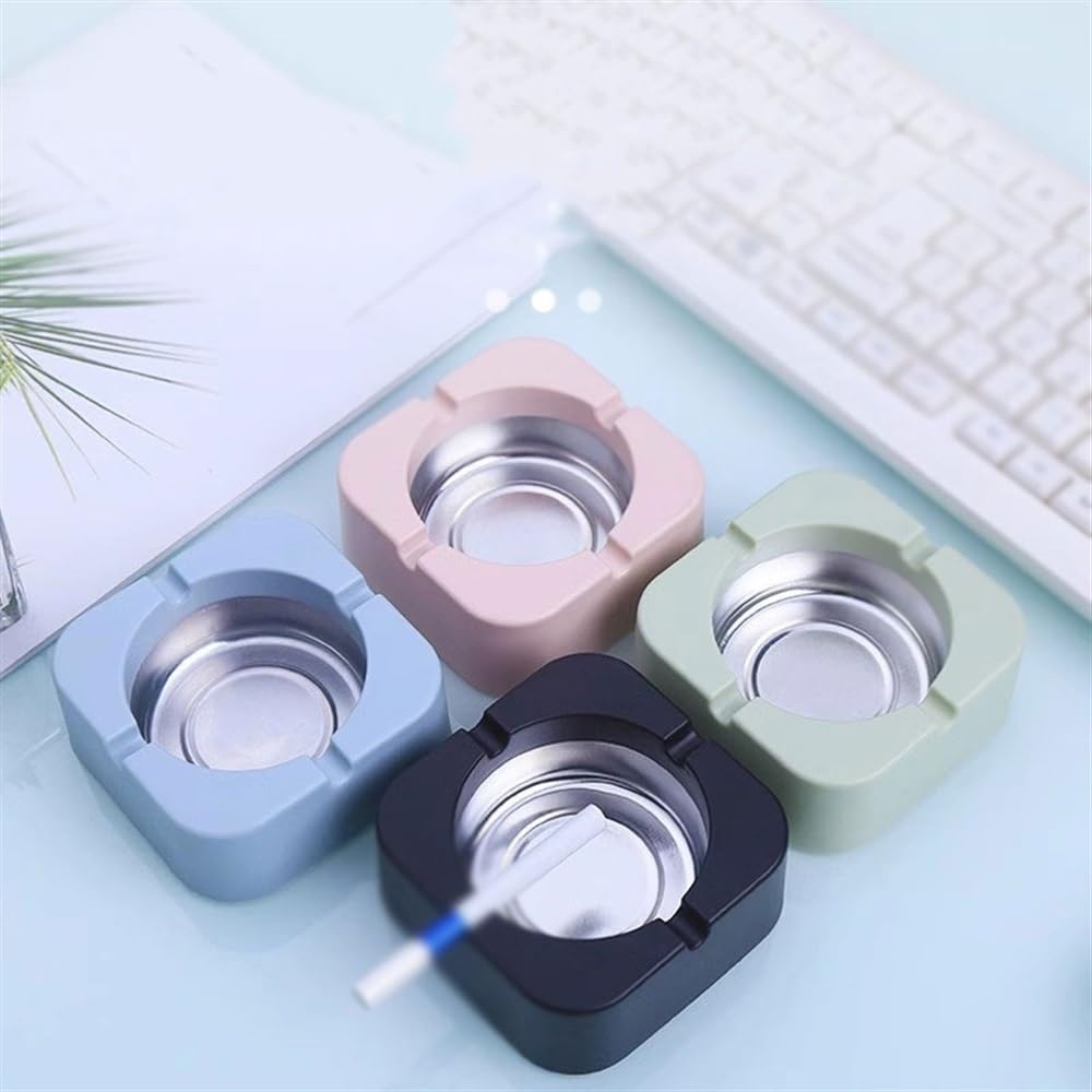 Ash Tray Square Ashtray Plastic PP Ashtray Desktop Ashtray for Home Office Restaurants Indoor and Outdoor Home Decoration Multi Colour Available Outdoor Ashtray(Blue)