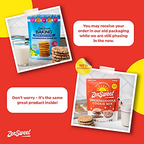 Zensweet Snickerdoodle Cookie Mix - Keto Cookies With No Sugar Added - 9.3Oz - Sugar Free, Gluten Free, Grain Free - Low Carb, Vegan, Non-Gmo - With Monk Fruit Sweetener - Makes 12 Cookies #TOP3