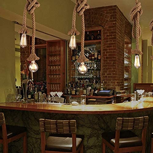 Corde De Chanvre à Suspendre Vintage Pour Tête De Lampe Rétro Lumineuse