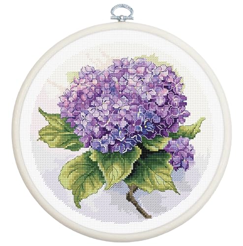 Luca-S Cross Stitch Kit with Hoop Included Hydrangea, BC225