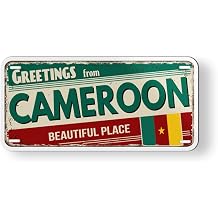 Greetings from Cameroon Magnet for Car Fridge Locker Metal Door - 4.5"