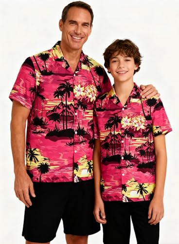 Image of SANGTREE Family Matching Hawaiian Outfits , Casual Beach Travel Clothes ，Vacation Clothing Set for Women & Men & Girls & Boys