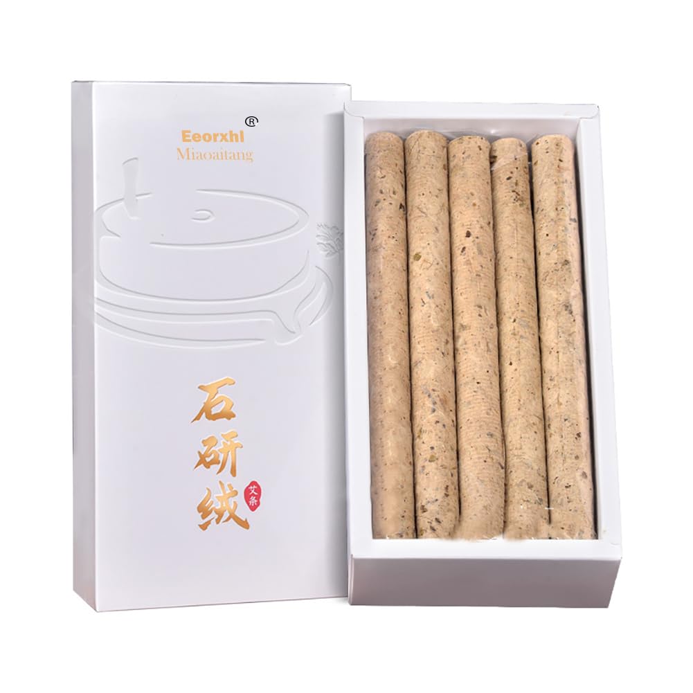 Moxa Sticks, Stone-Ground Moxibustion Rolls,High Pure Mugwort Ai Jiu Moxibustion Sticks for Back Neck Waist,10pcs/Pack 艾草灸條