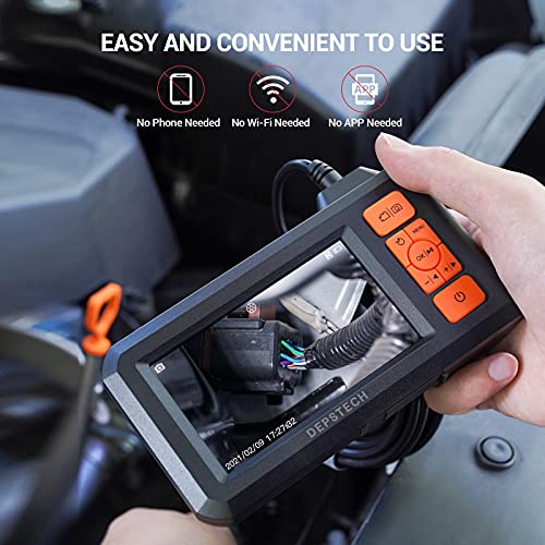 DEPSTECH 5.5mm Lens Industrie Endoskopkamera 4,3" LCD-Bildschirm 1080P Digitales Endoskop IP67 wasserdicht Inspektionskamera, 6 Einstellbare LEDs, 5m halbstarres Kabel, 32GB Karte DS300 – Bild 8