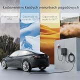 dé Skrzynka ścienna typu 2 22 kW z aplikacją i RFID, 6-32 A, 3-fazowa ładowarka EV, 400 V z kablem do ładowania 5 m i uchwytem na kabel do ochrony BEV/PHEV, RCD typu B i IP54, wydajna stacja ładująca