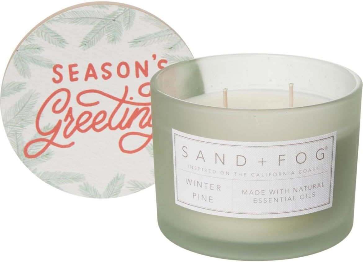 Sand and Fog Sand + Fog Winter Pine Scented Candle,Double Wick,12oz (Green)