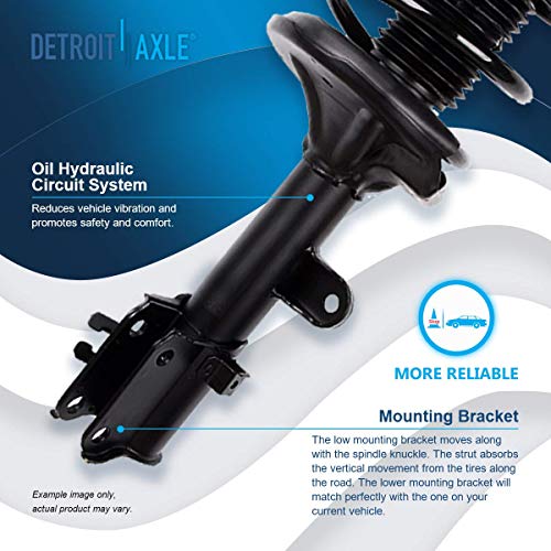 Image of Detroit Axle - Pair Front Struts for 2005-2009 Hyundai Tucson, 2005-2010 Kia Sportage, 2 Ready Struts w /Coil Spring Assembly 2006 2007 2008 Replacement Suspension