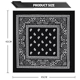 Bandana 2 szt. w kolorze czarnym paisley, 25 x 56 cm, bawełniana, dla mężczyzn i kobiet, wszechstronna jako opaska na głowę, chustka lub maska na twarz