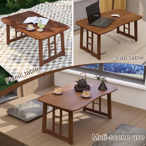 Table de sol japonaise pliable pour solutionner le manque de place au salon