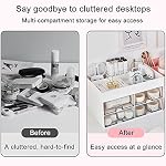 Organisateur de bureau avec tiroir, organisateur de maquillage, fournitures de bureau Caddy Stationary Accessoires Boîte de rangement Porte stylo de bureau pour le bureau et l'école (Blanc)