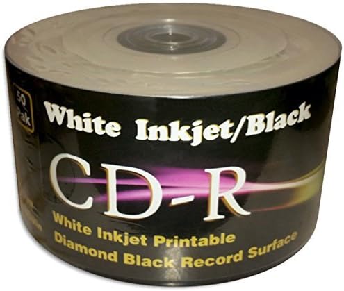 White Inkjet Printable/BLACK 80-Minute CD-R's 100-Pak in Shrinkwrap (2 x 50-Pak)