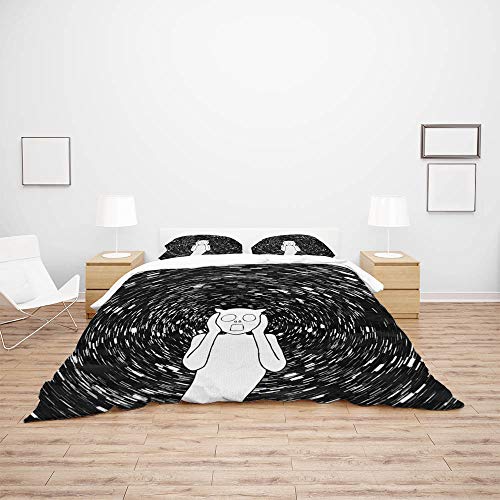 Housse de couette polyester 3 pièces lit double motif 2 imprimé - 4