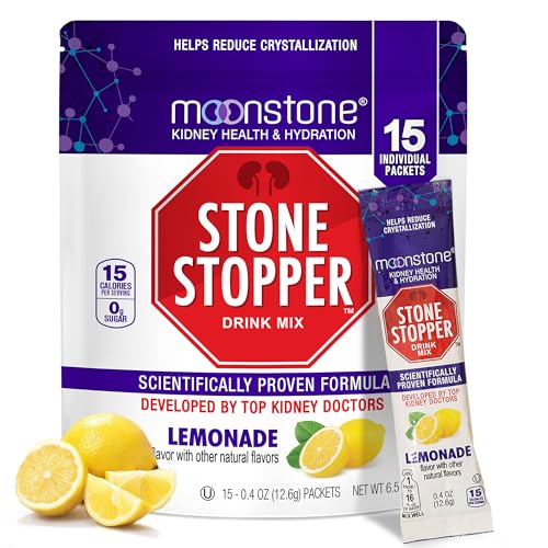 Stone Stopper Drink Mix Lemonade Kidney Stone Prevention Calcium Oxalate Protector Alkali Citrate Support Developed by Urologists to Improve Hydration and Support Kidney Health 15 Day Supply
