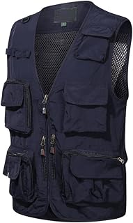 Men Outdoor Climbing Vests Multi-Pocket Fishing Photography Jackets Vests Mesh Breathable Vests Coats