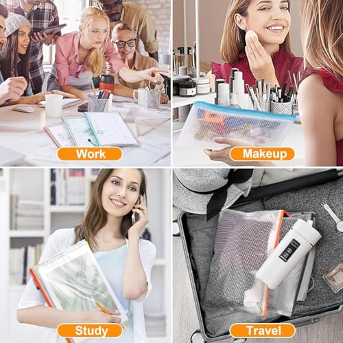 Plastic Zip Wallets Folders- 20Pcs Multi-Sizes Zip Lock Bags Plastic Folders Document Wallet Zip Pouches for School, Office, Travel, Home Storage, and Organizing Stationery. - Image 4
