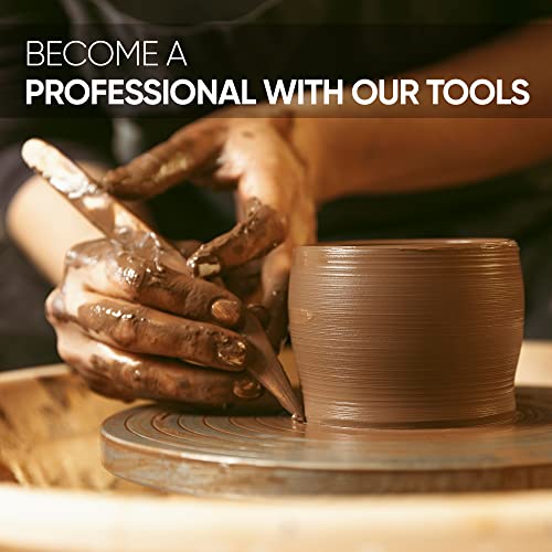 Pottery & Clay Sculpting Tools Set, 30-Pieces Clay Sculpting Tool Set with Wooden Handles. Pottery Carving Tools, Double-Sided. Clay Tool Set for Adults and Kids. - Thumbnail 5