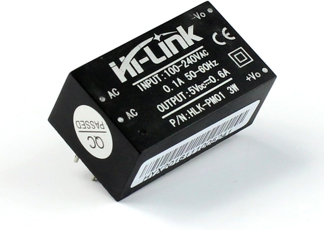 QBM Hi-Link AC-DC Power Module HLK-PM01, 5V 3W Surface Mount Converter, 100-240VAC Input, Battery Powered, CE Certified, 8x5x2cm, RoHS Compliant-image-46