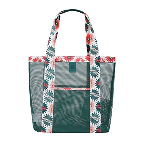eizur Mesh Tote Beach Bag Shoulder Bag with Large Pocket Shopping Bag, Travel Bag Package of admission Women Bag for Children Dimensions 350 * 350 mm, green