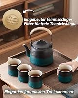 ZENS Japanische Teeservice mit 4 Tassen, Teekanne Keramik für Losen Tee – Ansicht 2