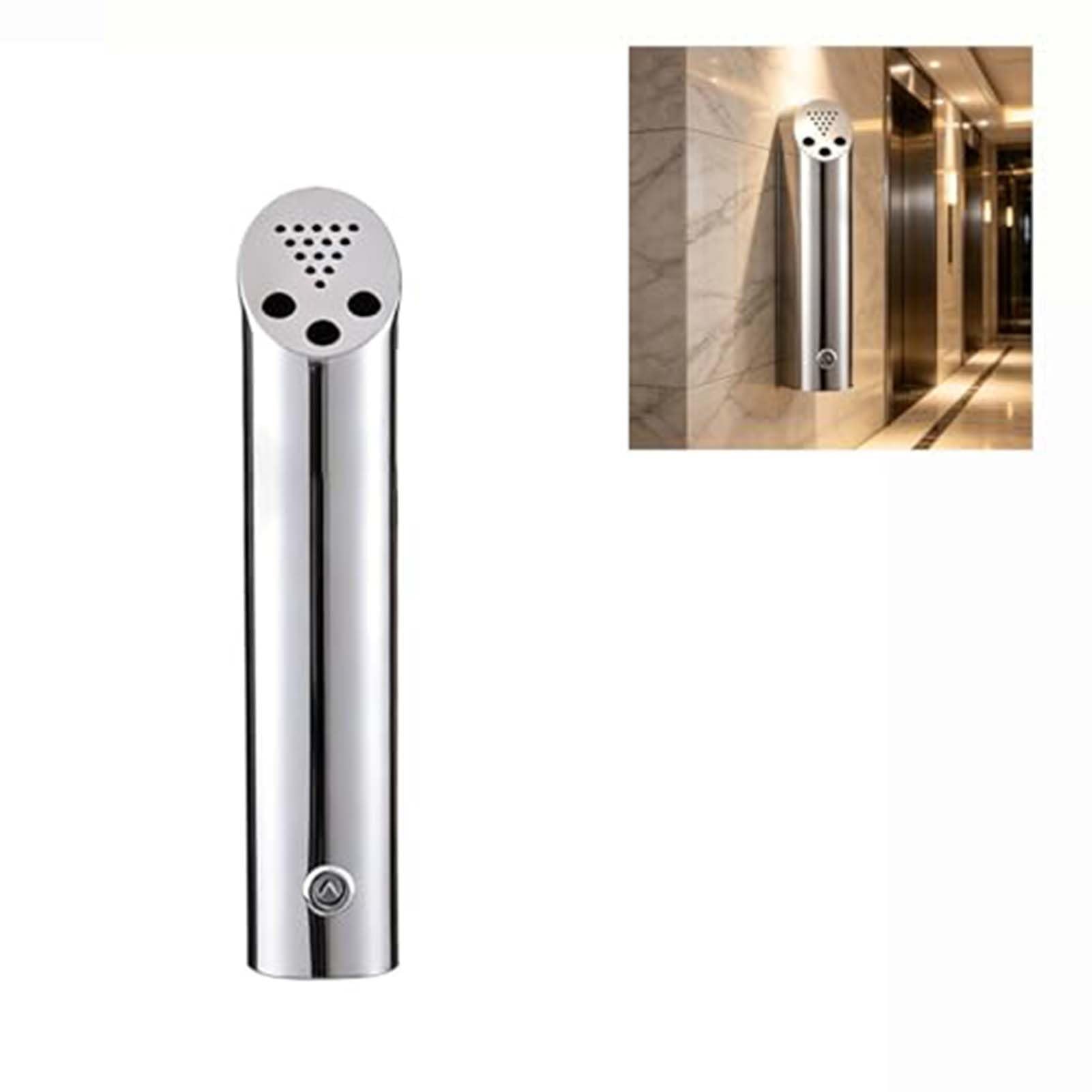 Men Creative Ashtrays - Wall-Mounted Smoker Pole, Wall Mounted Cigarette Butt Container, Brushed Stainless Steel Wall Mounted Ashtray Outdoor Cylinder(18.1Inches)