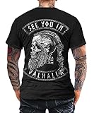 See You in Valhalla T-Shirt Vikings Ragnar Skull Odin Celtic Runen Tshirt (XL)