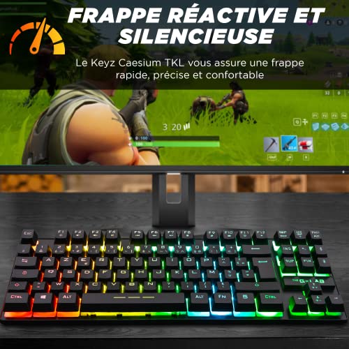 The G-Lab Keyz Caesium TKL Tastiera Gamer TKL 87 Tasti cablati USB AZERTY Francese, Retroilluminazione a LED Multicolore - Tastiera da gioco compatta senza tastierino numerico per PC/PS4/PS5- New - Tastiera gaming - Immagine 3