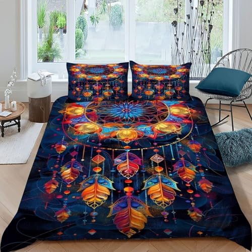 Parure de lit attrape-rêves gothique 260x220 cm avec housse de couette microfibre