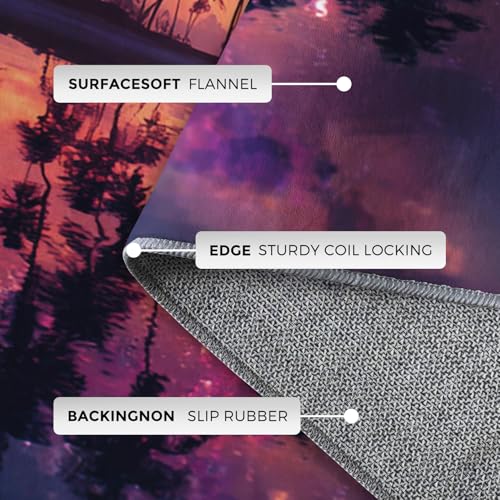 Tapis salon coucher de soleil tropical 140x200cm lavable