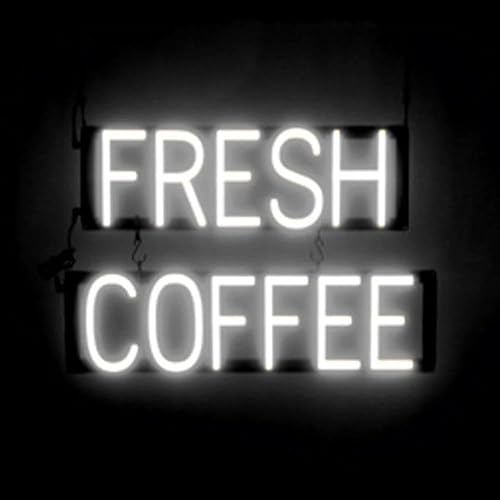 Miniatura 20 de SpellBrite Cartel de café | Letrero relacionado con bebidas de café con aspecto de neón, fuente de luz LED roja | 22.7 x 6.3 pulgadas Rojo