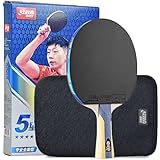 DHS 5002 Table Tennis Paddle 5 Star Ping Pong Racket Bat Pre-Made 5 Wood Blade & Both Side ITTF Approved Sticky Rubber