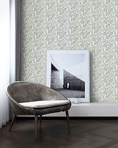 Green Leaves Shelf Liners Green Wallpaper Green Peel and Stick Wallpaper Green Leaves Wall Paper Self Adhesive Modern Natural Leaf Waterproof Removable Leaf Wall Decals Home Decorative 17.7”×78.7”