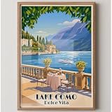 MJ-GRAPHICS® Poster Lake Como Kunstdruck Landschaft 