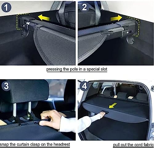 Cubierta de maletero trasero para Volvo XC60 2009-2017 estante protector de carga 6