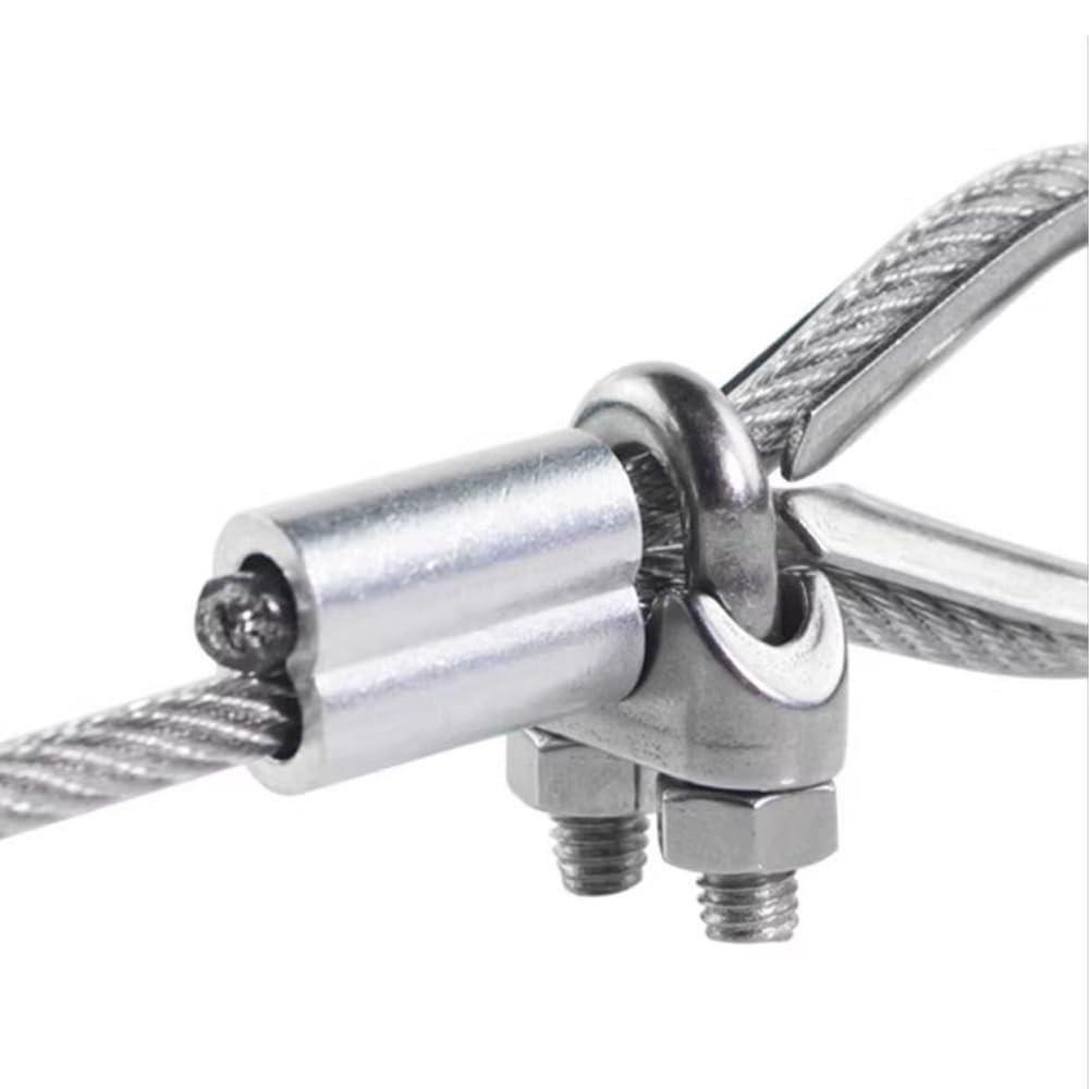 FengWu 40 PCS 1/4 Stainless Steel Wire Rope Cable Clip Clamp M6 Wire Rope Clamp Wire Rope Cable Clip Clamp U Bolt Saddle Fastener 695927