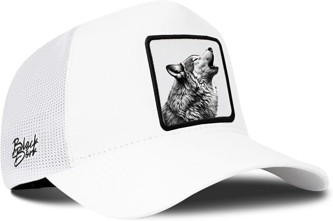 Kurt Logolu Beyaz Trucker Şapka