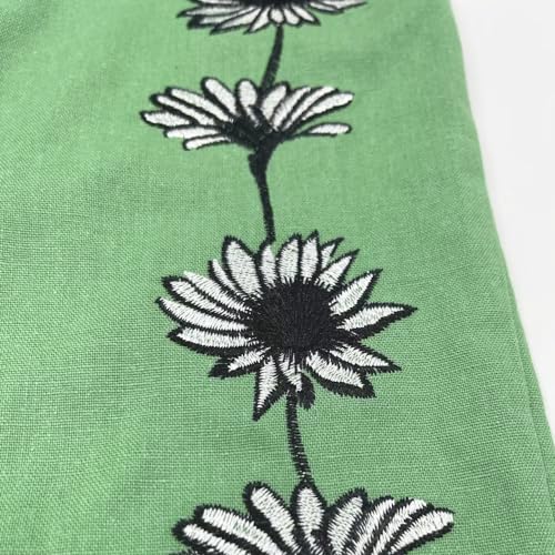 Womens Linen Pants with Pockets Loose Elastic High Waisted Comfy Beach Trousers Summer Lightweight Embroidered Casual Pants2