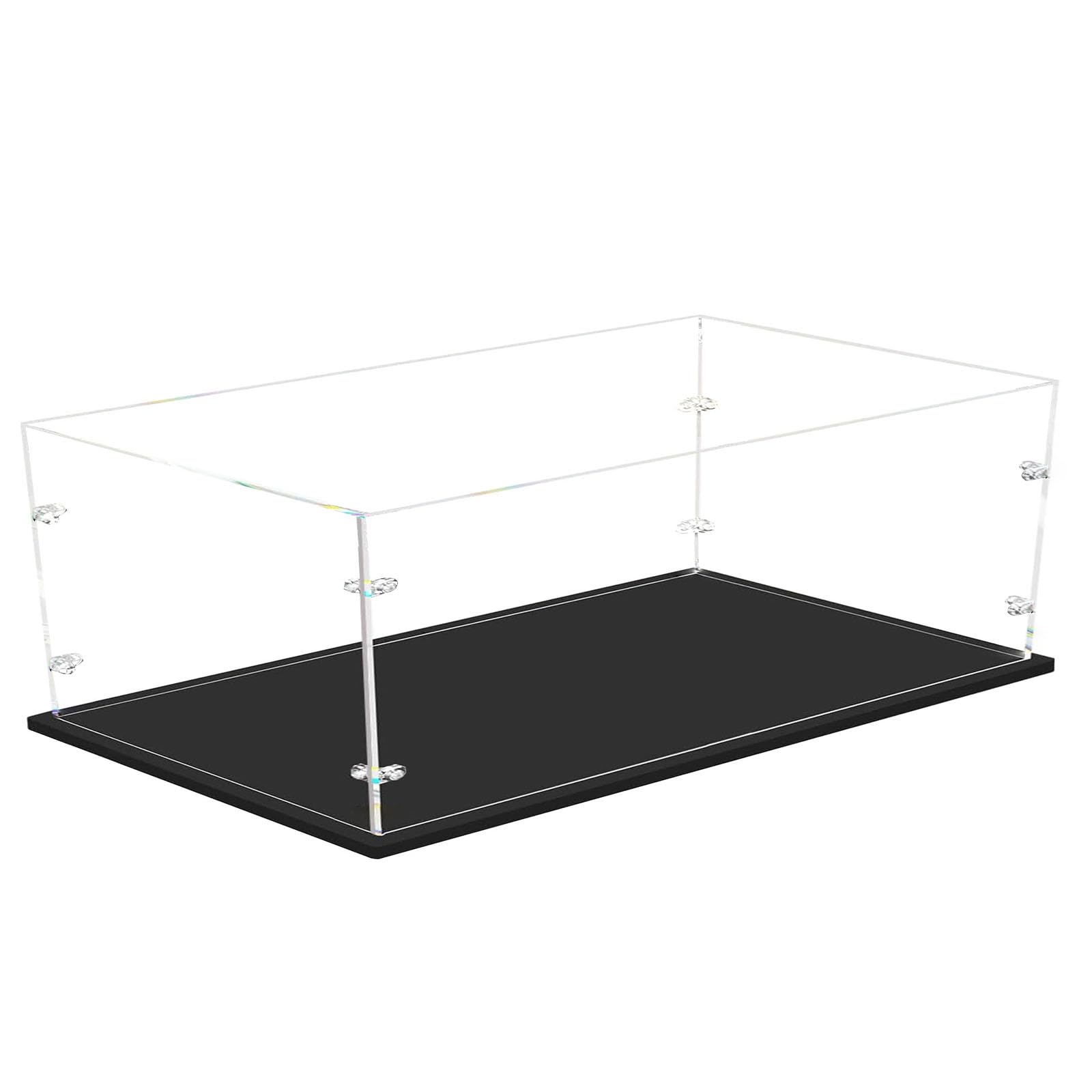 3MM Epaisse Transparente Acrylique Affichage Cas-Assembler Boîte de Comptoir, Epaissir la Base, à L'épaisseur, pour Les Objets de Collection, Lego (Noir, 65x35x15cm/26x14x6in)