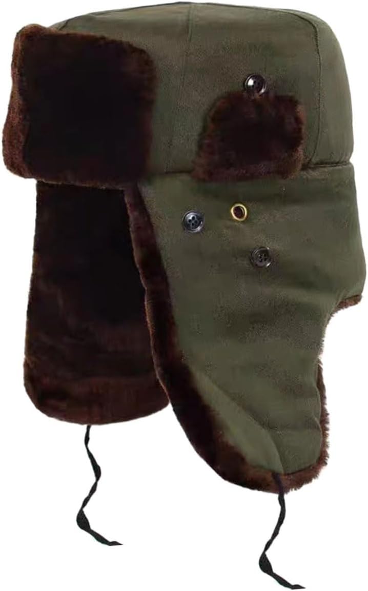 Winter Trapper Hat with Ear Flaps for Men and Women, Thickened Cold Weather Cap with Fleece Lining and Camouflage Design, Outdoor Windproof Warm Headgear
