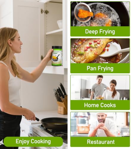 Image of Cooking Oil Solidifier Powder, 28 oz Solidifies Up to 80 Cups from Mess, 100% Plant-Based Grease Hardener for Easy Disposal, No Clogged Drains, for Frying Oil and Bacon Grease